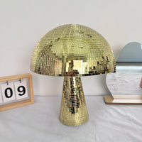 Boule à facettes déco champignon – coloris doré