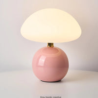 Lampe champignon en céramique – lampe à pied rose