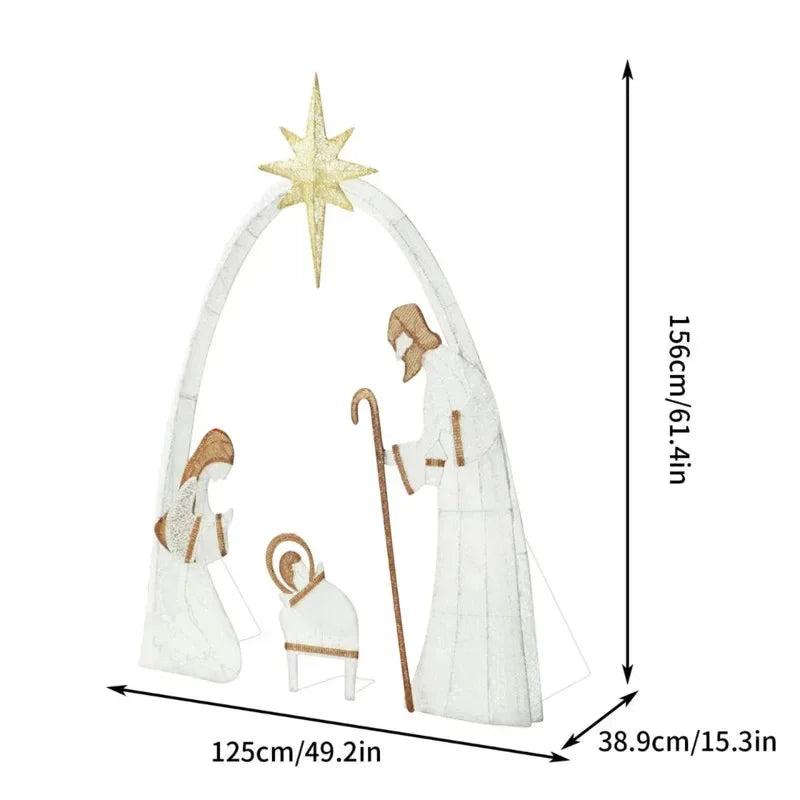 Crèche lumineuse – version blanche avec ses dimensions