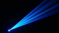 Lyres LED beam 200 W – faisceaux bleus en éventail