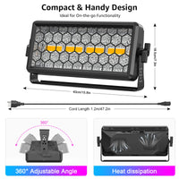 Projecteur mural LED COB 120 W – dimensions 40 x 18,5 cm, cordon de 1,2 m, angle réglable à 360° et ventilation