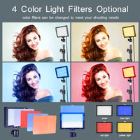 Panneau LED vidéo USB avec trépied et filtres colorés, lot de 2 ou 3