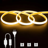 Ruban LED COB 220 V – blanc chaud en boucles avec câble à interrupteur