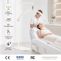 Lampe demi-lune LED sur pied – Beige, modèle F