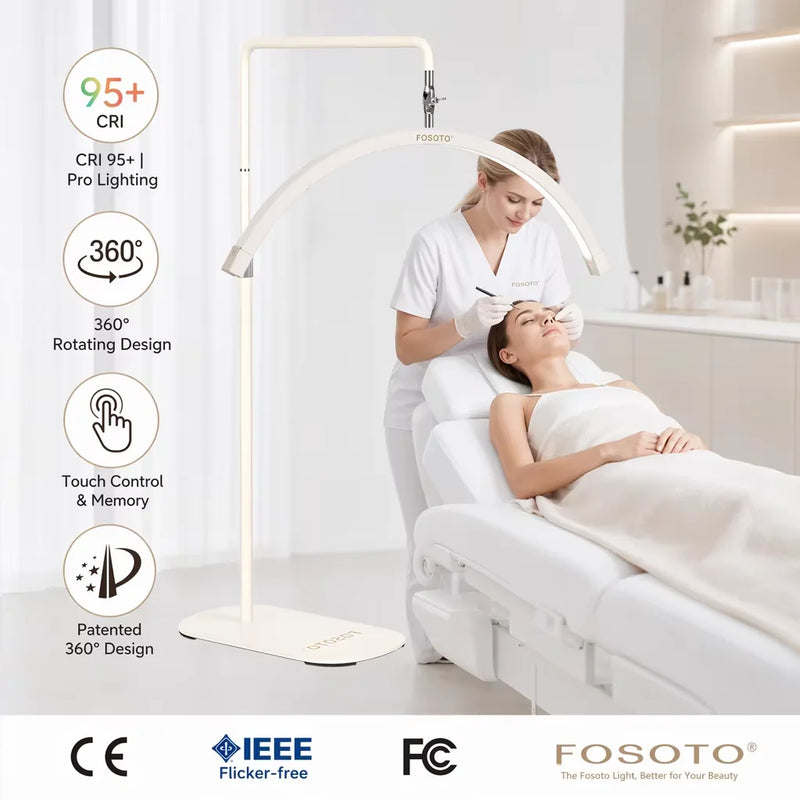 Lampe demi-lune LED sur pied – Beige, modèle F