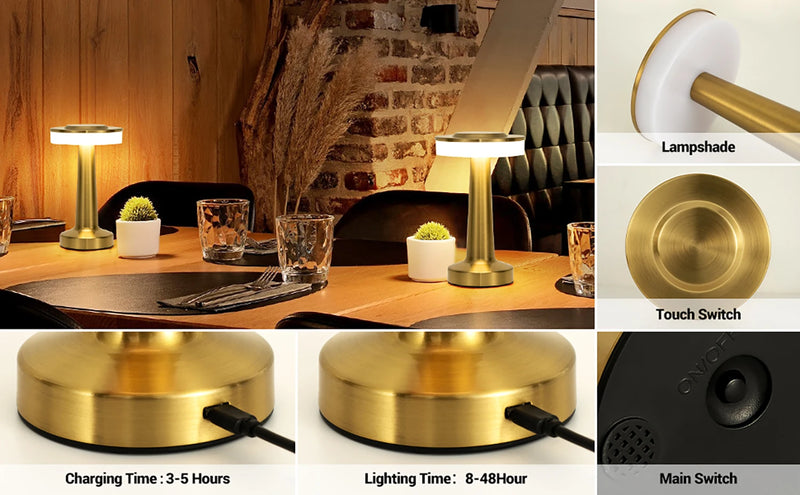 Lampe de table sans fil à pied évasé – vue 19