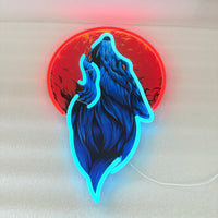 Néon loup et lune rouge – vue 5