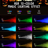 Machine à fumée citrouille 600 W à 6 LED RGB pour Halloween, télécommande sans fil
