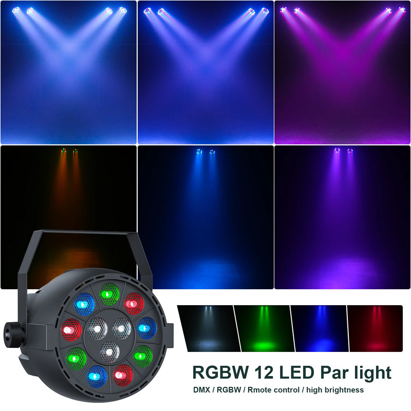 Pack éclairage DJ sur pied : 2 PAR LED RGBW, 2 derbys, télécommande