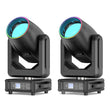 Lot de 2 lyres LED beam 200 W à anneau RGB, 18 gobos, DMX 16 ou 22 canaux, avec ou sans flight case