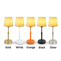 Lampe de table sans fil à abat-jour tissu, pied télescopique, 2000 mAh