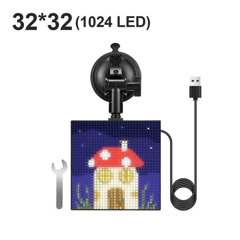 Panneau LED programmable pour voiture, pixels 32 x 32 ou 64 x 64, application Bluetooth