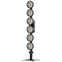 2 colonnes lumineuses vintage à 6 LED COB dorées et RGB, DMX, 140 cm