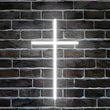 Néon LED croix lumineuse blanche, USB, 24 x 13,6 cm