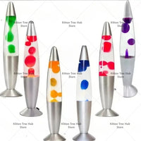 Lampe à lave géante 41 cm, 7 versions, base argentée, prise européenne