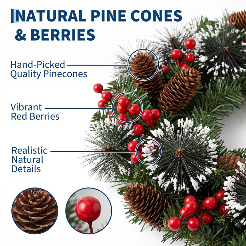 Couronne de Noël lumineuse LED – vue 16