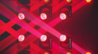 Mini lyre LED beam 180 W – faisceaux croisés rouges de plusieurs lyres