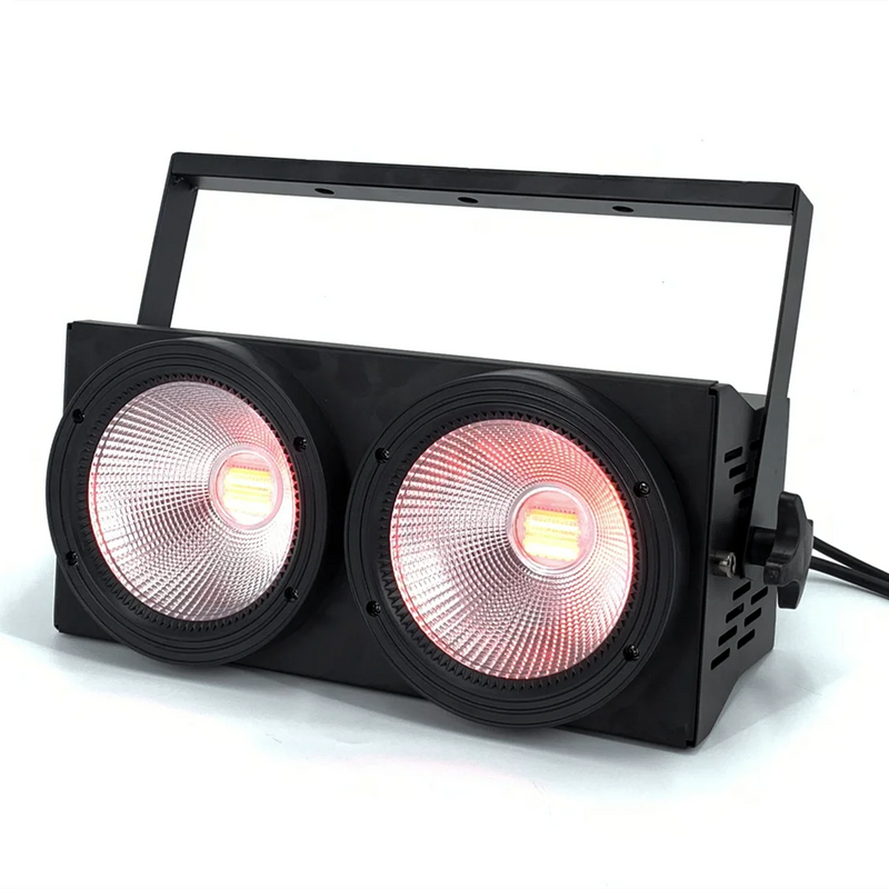 Lot de 2 projecteurs blinder LED COB 2 x 100 W RGBWAUV, DMX et stroboscope