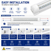 Lot de 10 tubes LED en V T8 de 60 à 240 cm pour garage et atelier