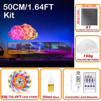 Kit nuage LED plafond multicolore – kit de 50 cm avec ruban de 5 m