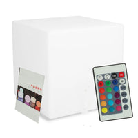 Cube lumineux LED sans fil sur piles, télécommande, 10 à 25 cm