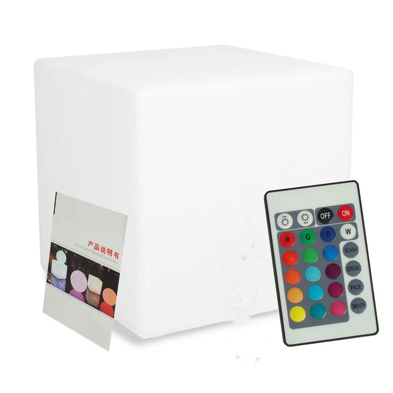 Cube lumineux LED sans fil sur piles, télécommande, 10 à 25 cm