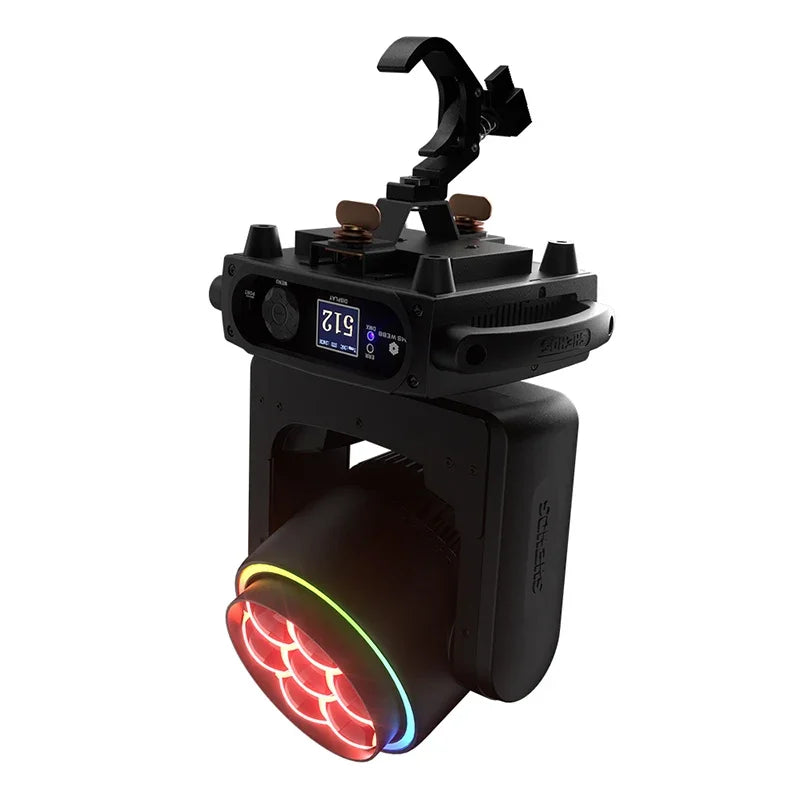 Lyre LED wash 7 x 40 W œil d'abeille à anneau, zoom 6,4° à 36,6°