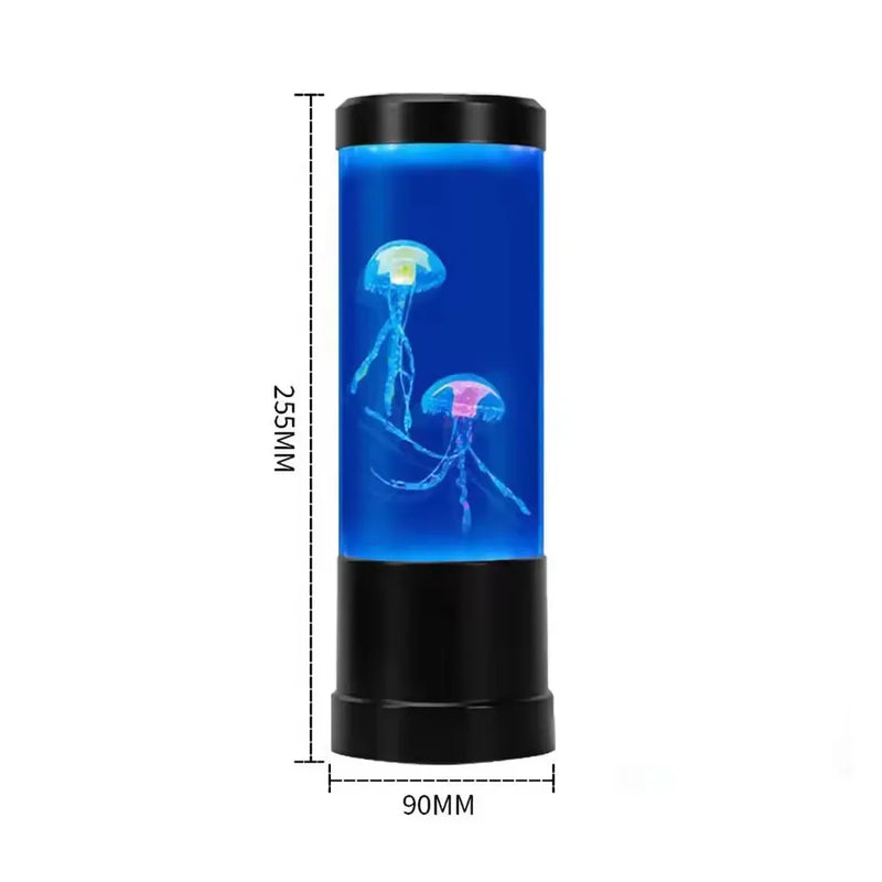 Lampe méduse LED – grand modèle à socle noir, 25,5 x 9 cm