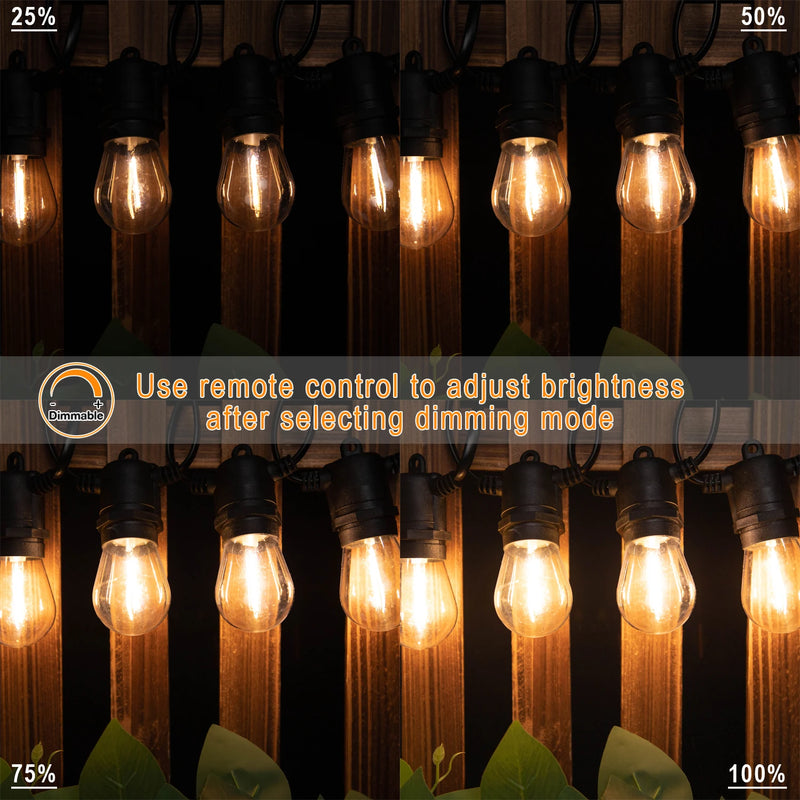 Guirlande guinguette extérieur S14, ampoules LED compatibles variateur, 10 ou 15 m