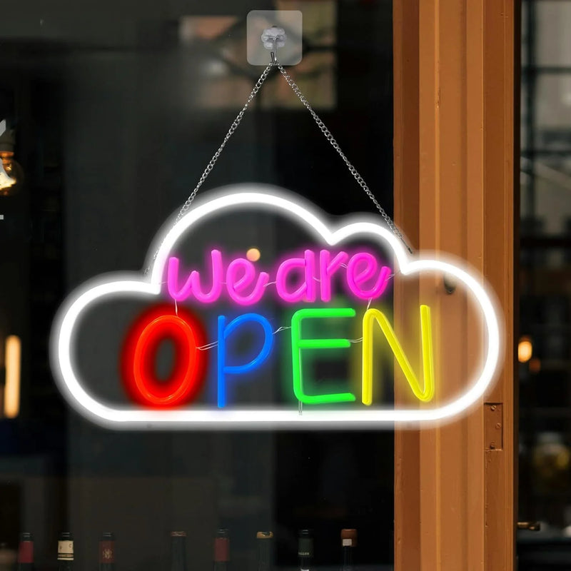 Panneau lumineux ouvert OPEN en néon LED, alimentation USB, 10 modèles