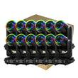 Lot de 12 lyres LED beam 200 W à anneau RGB, 13 gobos et DMX