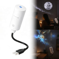 Mini projecteur galaxie USB – tube blanc à bras flexible noir