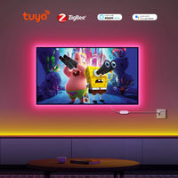Ruban LED USB COB connecté Zigbee – ruban RGB derrière un téléviseur