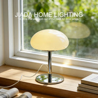 Lampe nuage en verre à dôme sur pied chromé, USB, 3 teintes