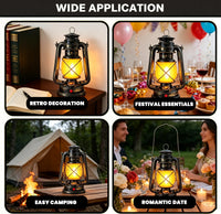 Lanterne LED rétro – quatre usages : décoration, fête, camping et dîner