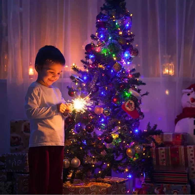 Guirlande sapin lumineuse blanc chaud, froid ou RGB, 10 à 100 m