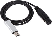 Câble interface USB vers DMX512 – câble enroulé avec prise USB et prise XLR femelle
