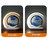 Lampe de table sans fil rechargeable à sable mouvant, chargeur 15 W