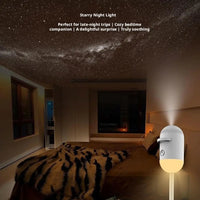 Projecteur ciel étoilé capsule tactile – ciel étoilé projeté au plafond d'une chambre, veilleuse allumée