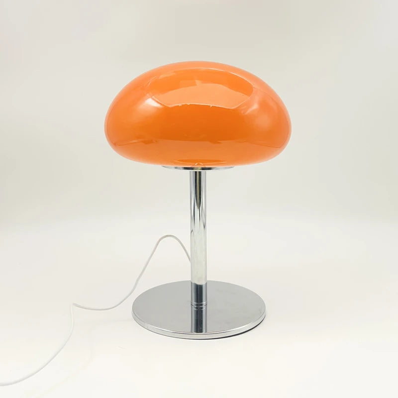 Lampe nuage en verre à dôme sur pied chromé, USB, 3 teintes