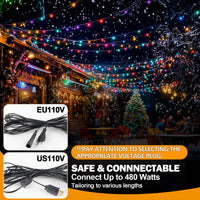 Guirlande lumineuse C7 – guirlande colorée de nuit, prises européenne et US, connexion jusqu'à 480 W