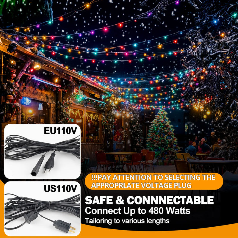 Guirlande lumineuse C7 – guirlande colorée de nuit, prises européenne et US, connexion jusqu'à 480 W