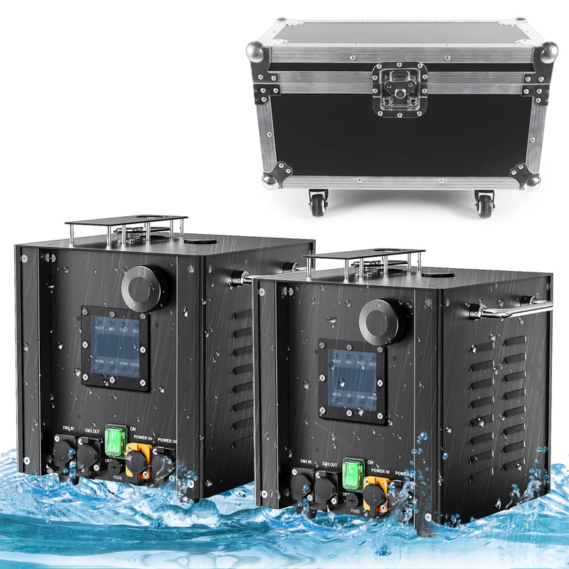 Lot de 2 machines à étincelles froides 750 W IP23, flight case