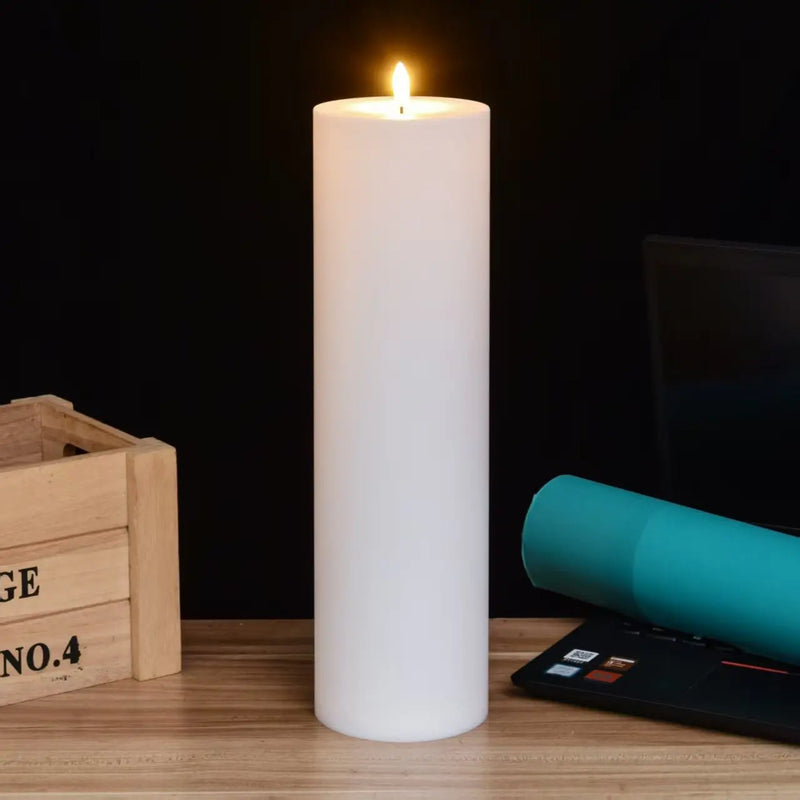 Bougies pilier LED géantes – bougie pilier blanche haute allumée