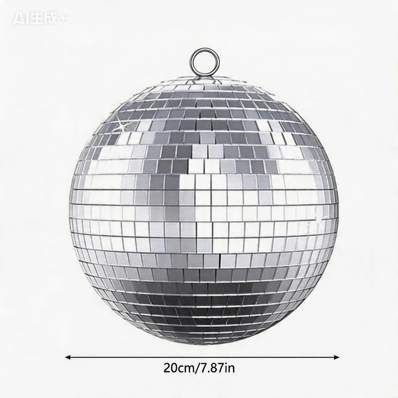 Boule à facettes déco en verre miroir, 20 cm, à suspendre