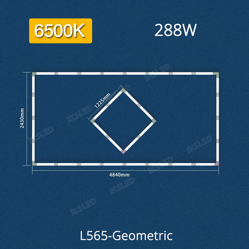 Plafonnier LED garage 6500 K, 5 hexagones, cadres ou croix à chevrons