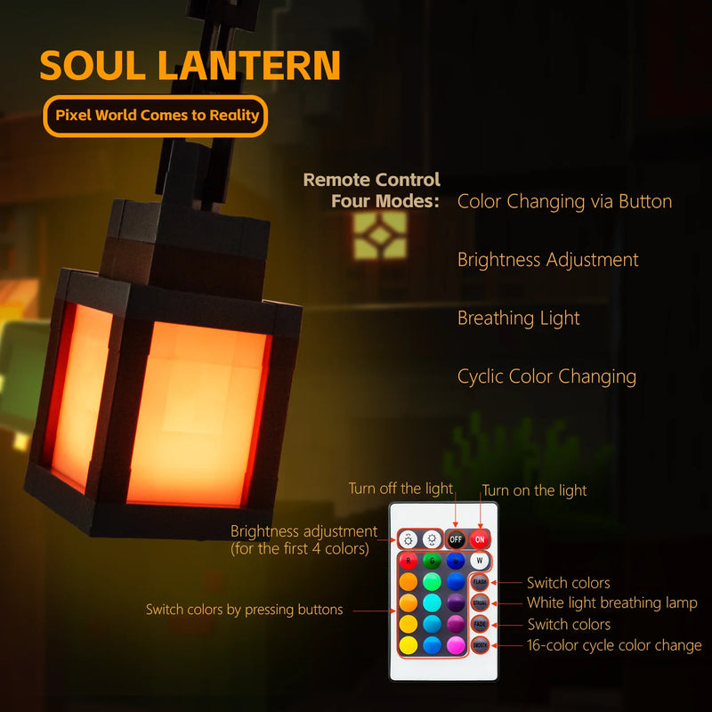Lanterne LED pixel Minecraft – vue 4