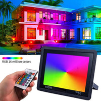Projecteur LED extérieur RGB IP66 avec télécommande, 30, 50 ou 100 W