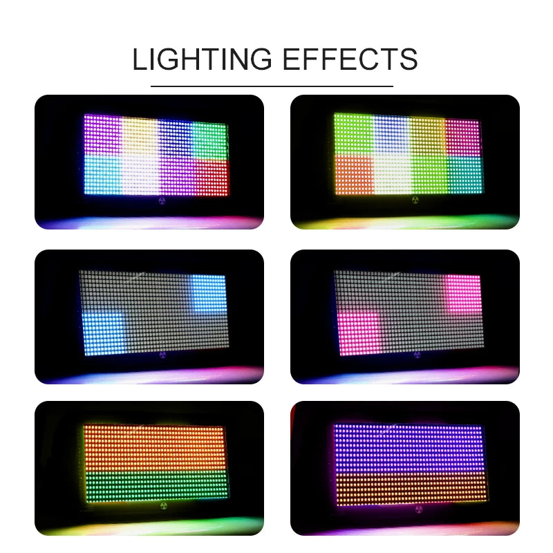 Stroboscope LED RGB – effets de couleurs par zones