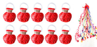 Banderoles à lancer pour mariage – lot de 10 poppers rouges avec banderoles multicolores